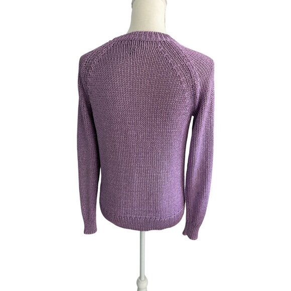 J CREW Holiday Purple Metallic Crewneck Sweater Size XS - Picture 5 of 9